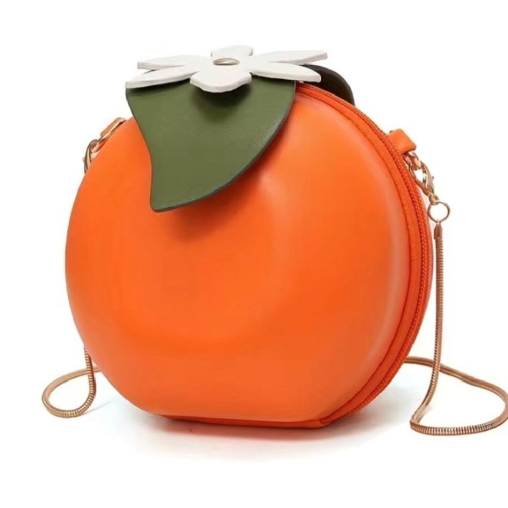 NWOT - Orange novelty crossbody bag / purse / clutch - measurements in pics
